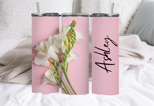 White Freesia Tumbler