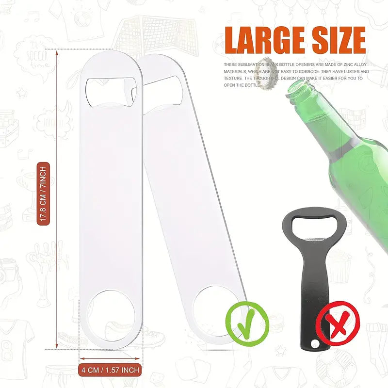 Stainless bottle opener. (Various sizes/designs available)